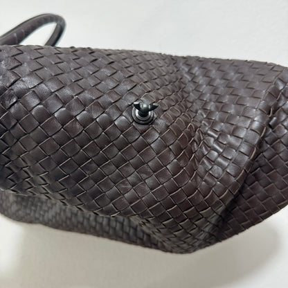 Sold Bottega Veneta Maxi Convertible Tote Bag Dark Chocolate Brown Leather Two-way Carry 50cm