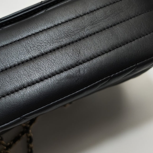 Sold Chanel Classic Flap Rectangular Mini Chevron Quilted Calfskin Leather Black