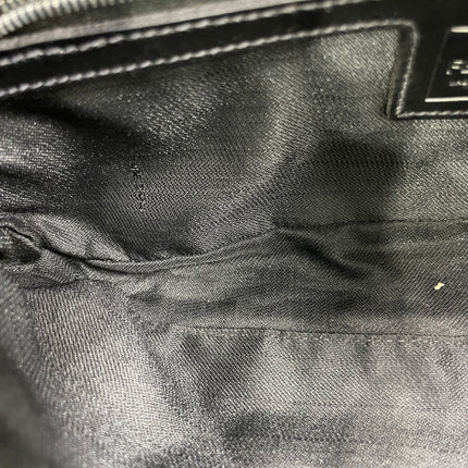 FENDI Baguette Vintage Black Cloth Silver Hardware