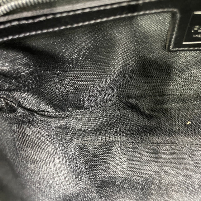 FENDI Baguette Vintage Black Cloth Silver Hardware