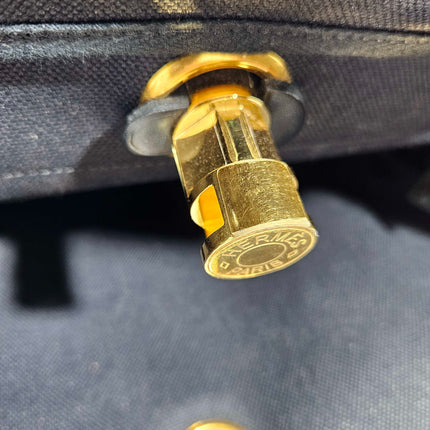 Hermes Herbag 31 Black Canvas Gold Hardware Crossbody Bag