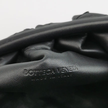 Bottega Veneta Pouch Large Intrecciato Black Calfskin Leather Clutch