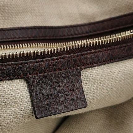 Gucci Jackie Soft Large Brown Leather Shoulder Bag With Strap