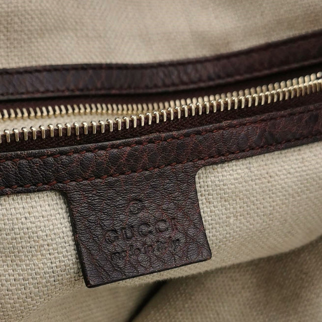 Gucci Jackie Soft Large Brown Leather Shoulder Bag With Strap