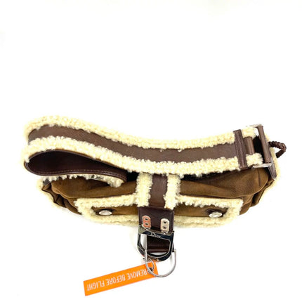 Dior Flight Medium Shoulder Bag Tan Brown Shearling