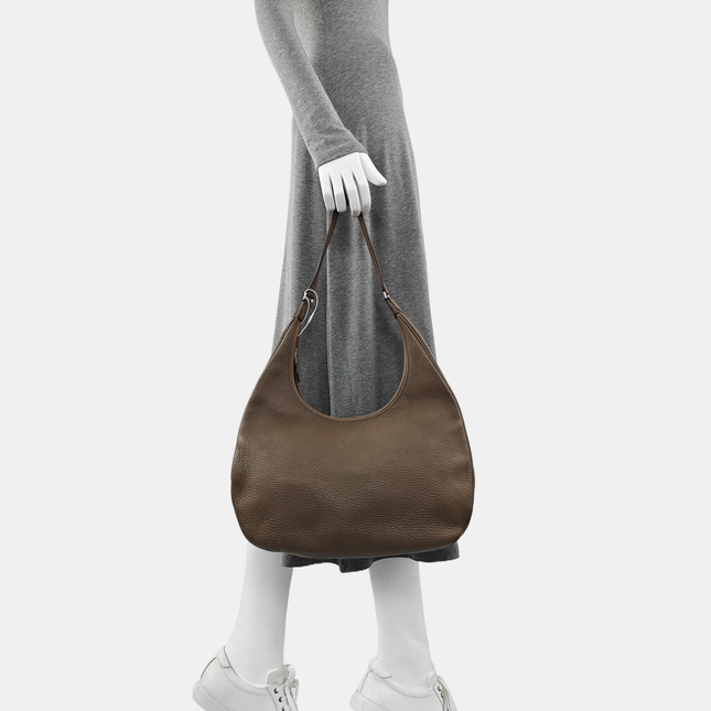 Hermes Gao Étoupe Dark Grey Clemence Leather Hobo Shoulder Bag 2008