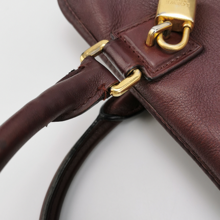 Sold Loewe Amazona 29 in Burgundy Calfskin Leather and Gold-tone Hardware