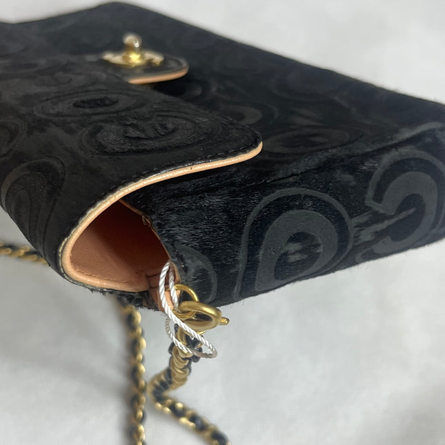 Chanel East West Rare Black Pony-hair Calfskin Leather CC Logo