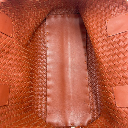 Bottega Veneta Cabat Large Intreccio Leather Tote Bag Brick Red 41cm