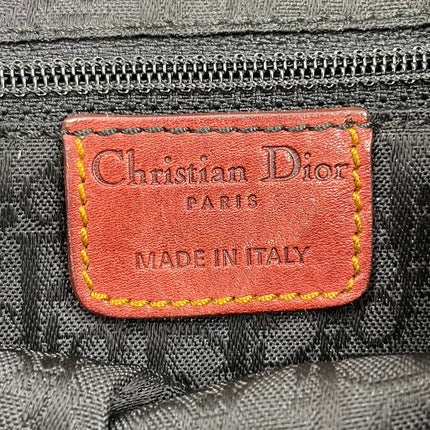 Dior Vintage Gaucho Mini Green Denim Burgundy Leather Crossbody Bag 2006