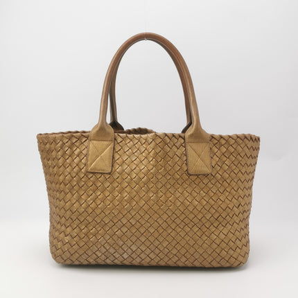 Bottega Veneta Cabat PM Intreccio Leather Tote Bag Gold 32cm