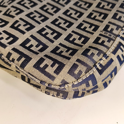 Sold Fendi Baguette Navy Zucchino Print Monogram