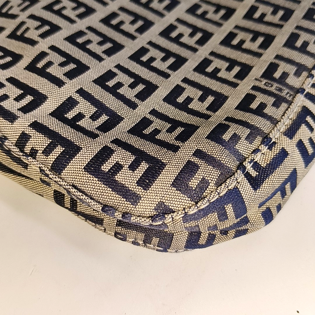 Sold Fendi Baguette Navy Zucchino Print Monogram