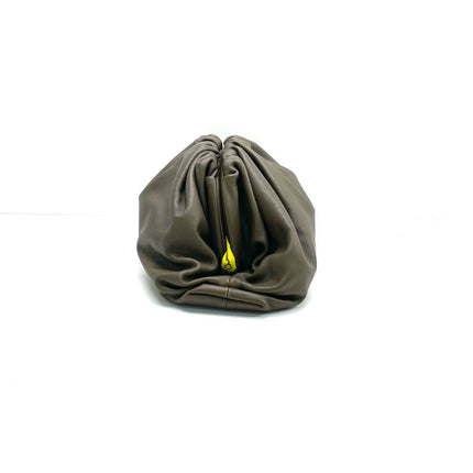 Bottega Veneta Pouch Calfskin Leather Dark Green Large