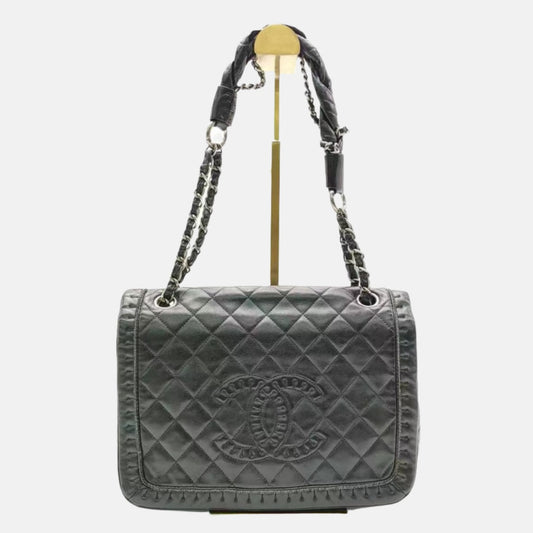 Chanel Istanbul Flap Bag 2011 Medium Leather and Knot Chain Redyed Black-Luxbags