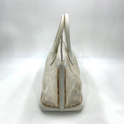 Louis Vuitton Lockit White Mesh Monogram and Leather Handbag