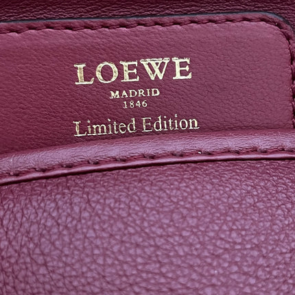 Loewe Amazona 36 Medium Burgundy Leather Dragon Lock Gold-tone Hardware