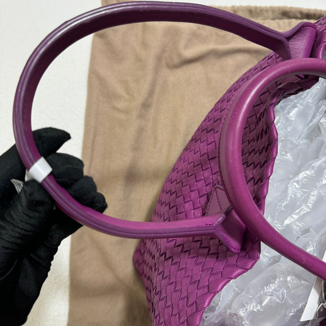 Bottega Veneta Cabat Large Intreccio Leather Tote Bag Purple with Pouch 42cm