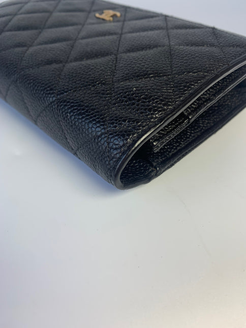 Sold Chanel Wallet on Chain WOC Black Caviar Leather with Gold hardware
