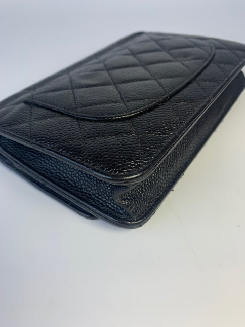 Sold Chanel Wallet on Chain WOC Black Caviar Leather with Gold hardware
