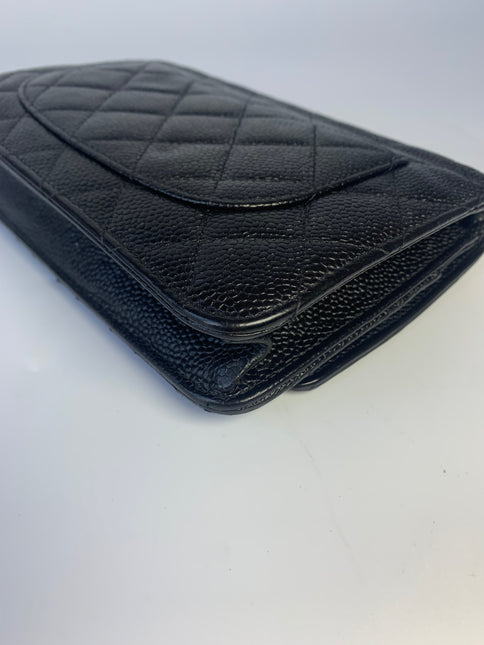 Sold Chanel Wallet on Chain WOC Black Caviar Leather with Gold hardware