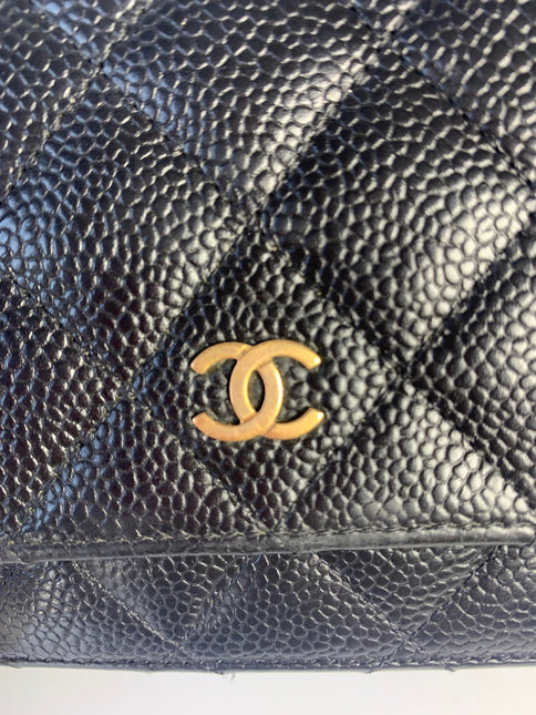 Sold Chanel Wallet on Chain WOC Black Caviar Leather with Gold hardware