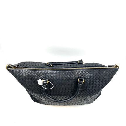 Bottega Veneta Maxi Convertible Tote Bag Hobo Black Leather Two-way Carry 50cm