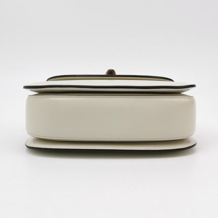 Gucci Bamboo 1947 Top Handle Bag Small White Box Leather Canvas Strap