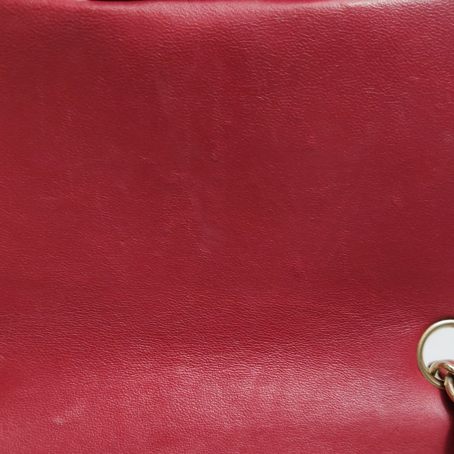 Chanel Classic Flap Mini Square Red Lambskin Leather Gold Hardware