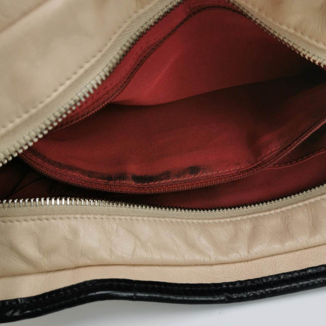 Chanel Gabrielle Hobo 2019 Beige and Black Leather Medium Crossbody Bag