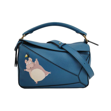 Loewe x Spirited Away Studio Ghibli Collection Puzzle Small Blue Crossbody Bag-Luxbags