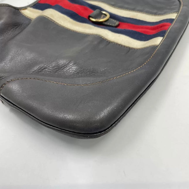 Gucci Jackie Vintage Bouvier Hobo Black Leather with Web Accent