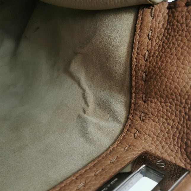 Sold Fendi Peekaboo ISeeU Sellier Medium Calfskin Leather Tan Brown