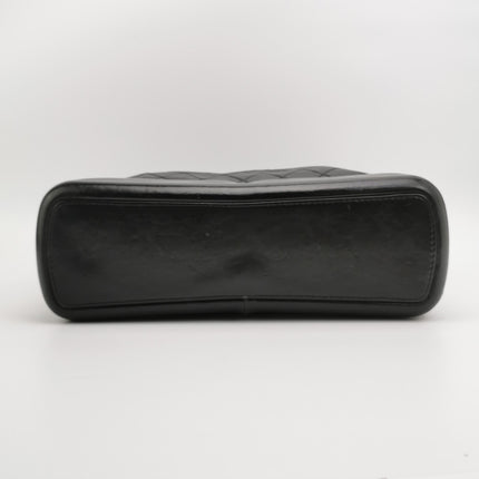 Chanel Gabrielle Large Tote Black Crumbled Calfskin Leather Silver Hardware