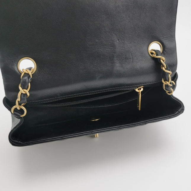 Chanel Classic Flap Mini Egyptian Amulet Black Lambskin Leather Gold Hardware