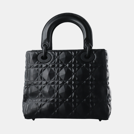 Lady Dior Small My Abcdior So Black Diamond Motif Caflskin Leather