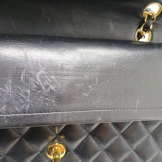 Chanel Classic Flap Medium Black Lambskin Leather Gold Hardware 2009-2010