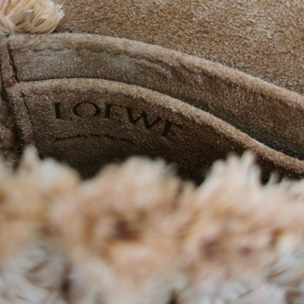 Loewe Gate Mini Blue Leather and Straw Crossbody Bag