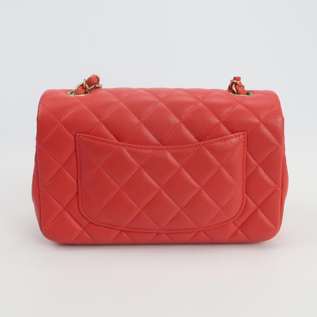 Chanel Classic Flap Mini 2019 Red Lambskin Leather Gold Hardware