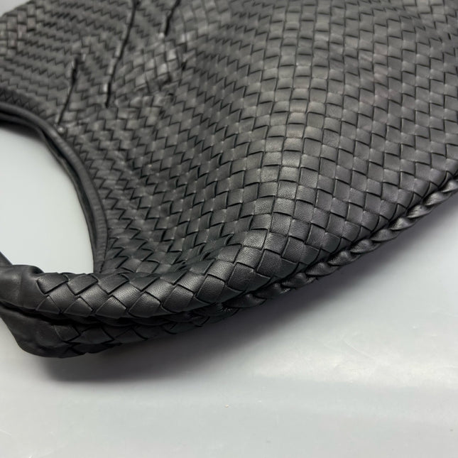 Bottega Veneta Veneta Hobo Maxi Black Leather Pleated 50cm