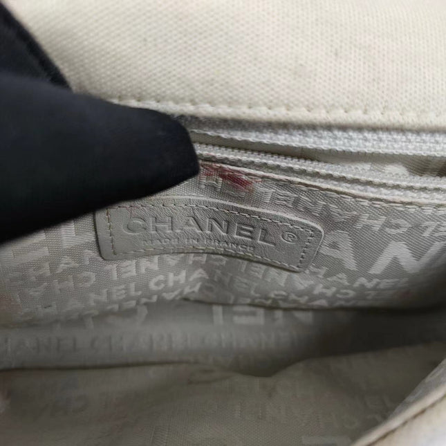 Chanel Ivory Jersey Evening Bag with Mirrored Pyramid Studs Ice Cube Chocolate Bar Shoulder Bag