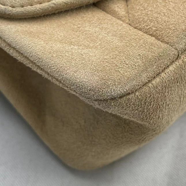 Chanel Diana Bag Medium Suede Beige with 24k Gold Plated Hardware