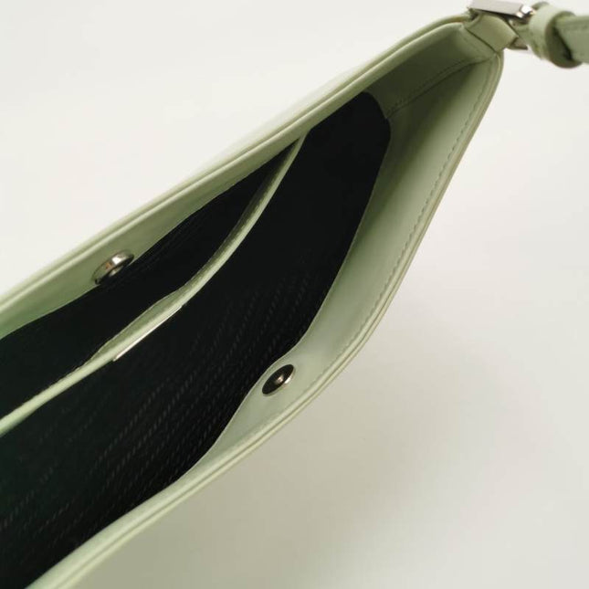 Prada Cleo Green Smooth Leather Shoulder Bag