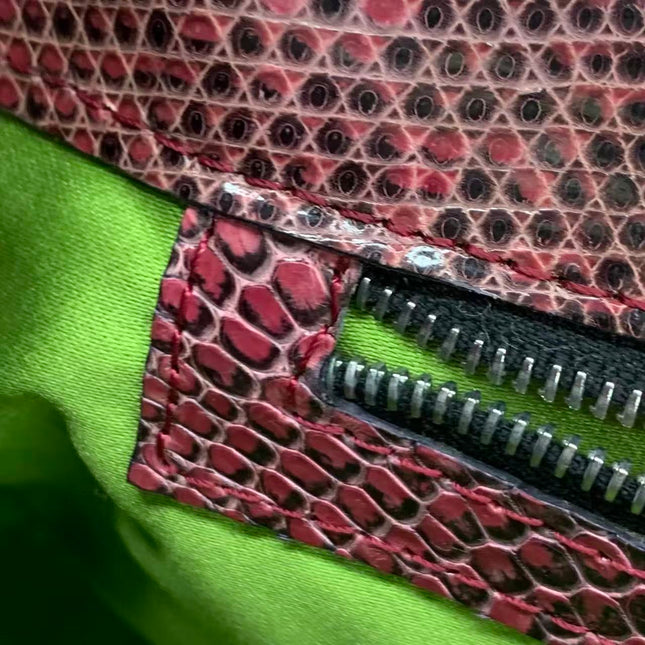 Fendi Baguette Purple Lizard Skin Leather Handbag