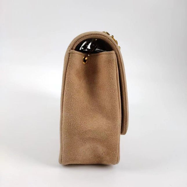 Chanel Diana Bag Medium Suede Beige with 24k Gold Plated Hardware