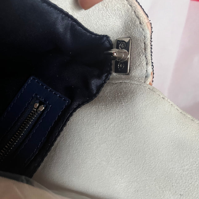 Sold FENDI Baguette Zebra-Stripe Sequin Blue Orange White
