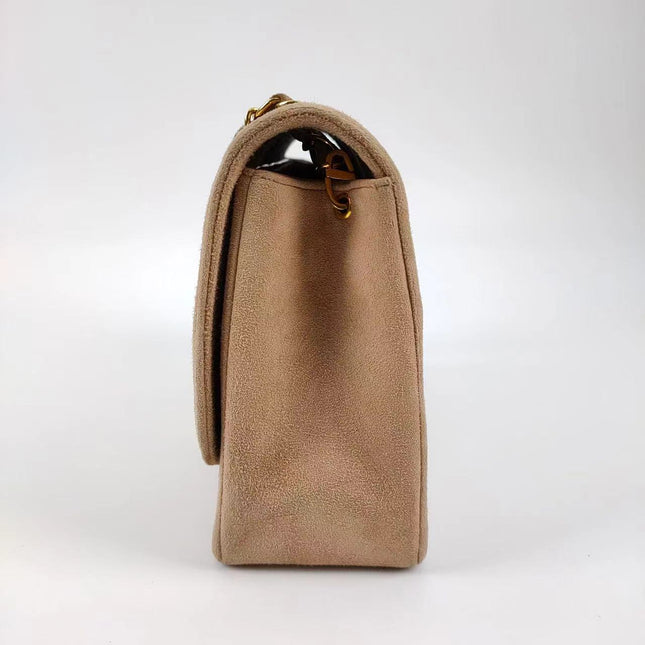 Chanel Diana Bag Medium Suede Beige with 24k Gold Plated Hardware