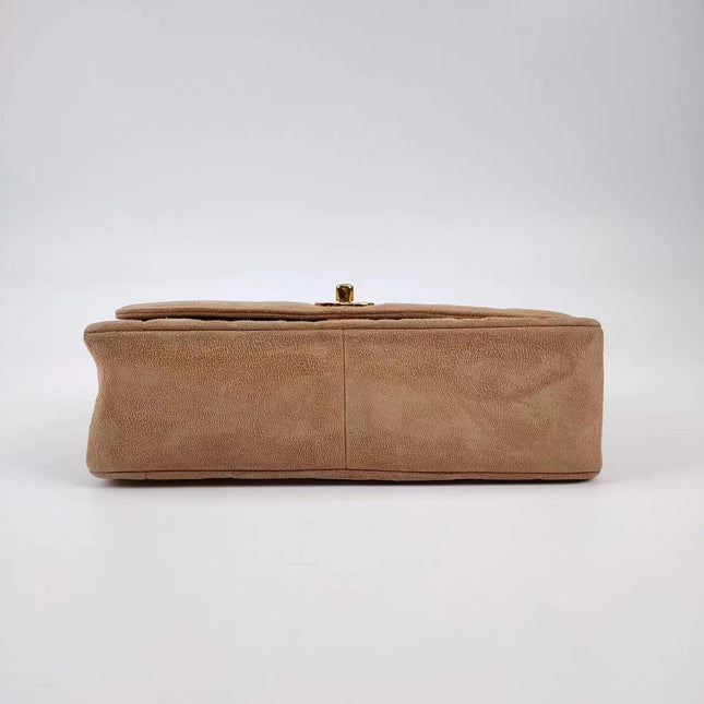 Chanel Diana Bag Medium Suede Beige with 24k Gold Plated Hardware