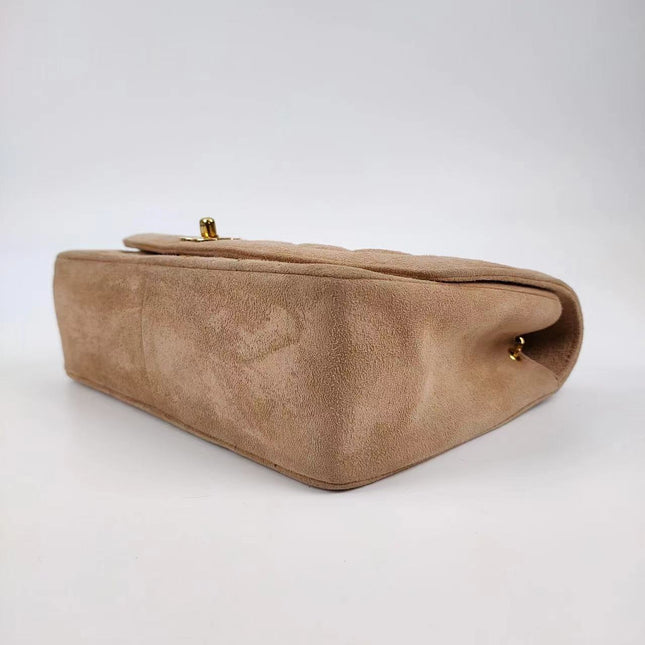Chanel Diana Bag Medium Suede Beige with 24k Gold Plated Hardware