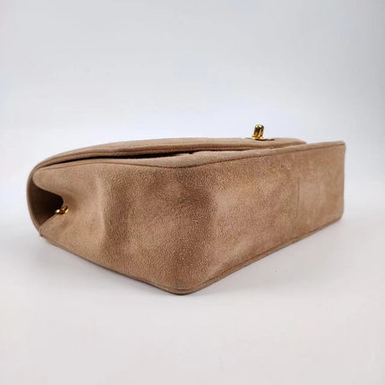 Chanel Diana Bag Medium Suede Beige with 24k Gold Plated Hardware